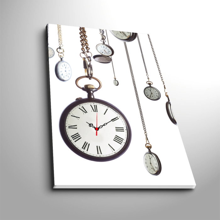 Wallity Reloj de pared decorativo de lienzo Multicolor 45 x 70 cm
